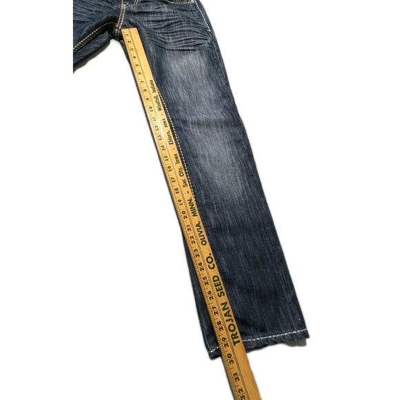 Vintage Y2K Southpole Slim Fit Jeans Sz 30 Distressed Wash Contrast Stitching - Picture 16 of 16